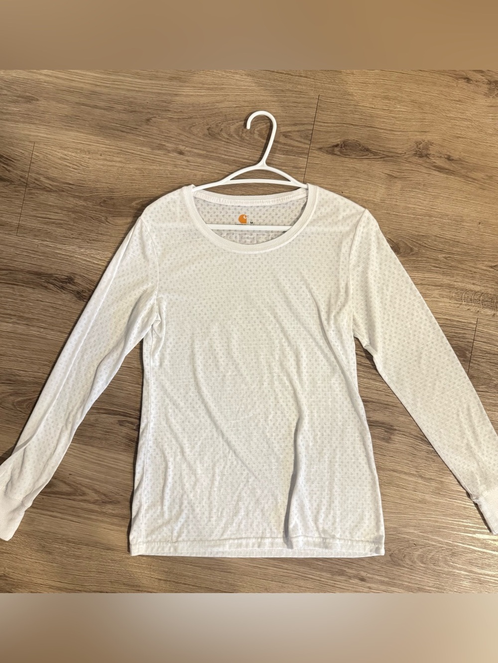 Carhartt White Logo Print Long-Sleeve Women's Crew Neck Tee | Medium